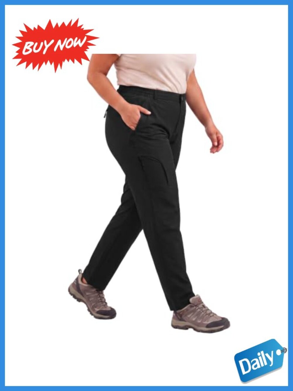 Plus Size Cargo Hiking Pants Lightweight Nylon Spandex Travel Pants